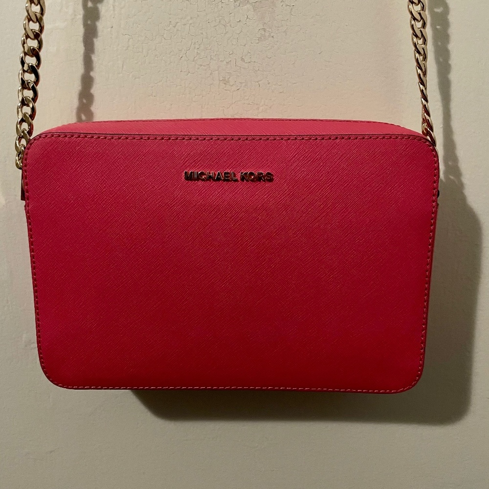 Michael Kors Jet Set Large Crossbody Bag - Hot Pink/Fuschia